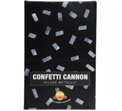 Cannone coriandoli argento metallizzato da 30 cm