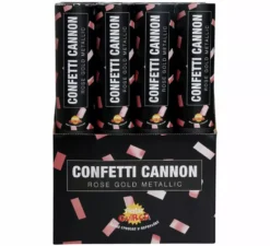 Cannone coriandoli metallico rosa e oro da 30 cm