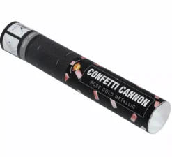 Cannone coriandoli metallico rosa e oro da 30 cm