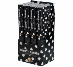Cannone Kabuki Confetti di Carta Cuori Bianchi 40 cm