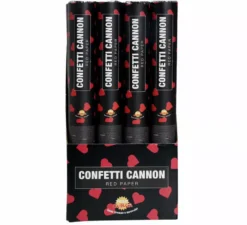 Cannone Kabuki Confetti di Carta Cuori Rossi 40 cm