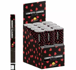 Cannone Kabuki Confetti di Carta Cuori Rossi 40 cm