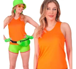 Canotta arancione neon da donna