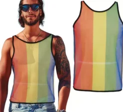 Canotta da uomo in rete arcobaleno