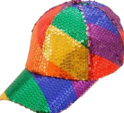 Cappellino arcobaleno con paillettes