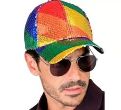 Cappellino arcobaleno con paillettes