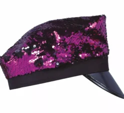 Cappellino con paillettes con visiera in vari colori