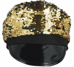 Cappellino con paillettes con visiera in vari colori
