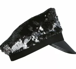 Cappellino con paillettes con visiera in vari colori