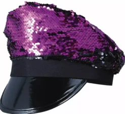Cappellino con paillettes con visiera in vari colori
