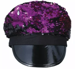 Cappellino con paillettes con visiera in vari colori