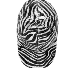 Cappellino con stampa animalier zebrata e paillettes