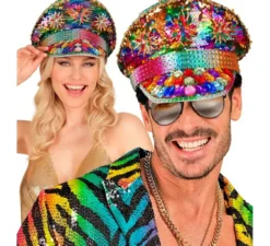 Cappellino del Pride Festival con gioielli arcobaleno