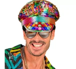Cappellino del Pride Festival con gioielli arcobaleno