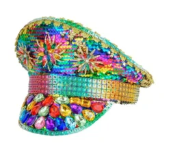 Cappellino del Pride Festival con gioielli arcobaleno