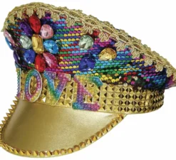 Cappellino Golden Love Police con strass per adulto