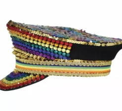 Cappellino Police multicolor con strass per adulto