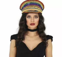 Cappellino Police multicolor con strass per adulto