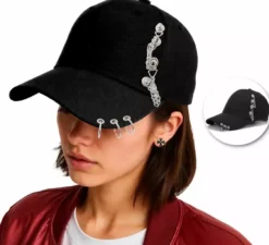 Cappellino punk con visiera e catene in vari colori