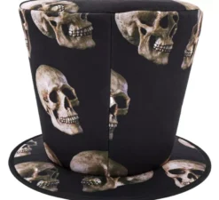 Cappello a cilindro alto con teschi