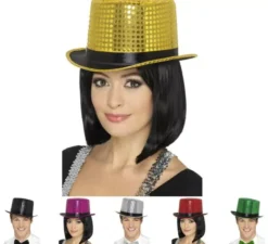 Cappello a cilindro con paillettes in vari colori