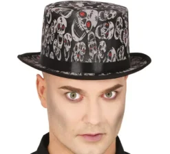 Cappello a cilindro con teschi
