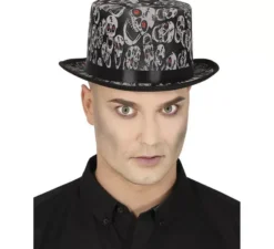 Cappello a cilindro con teschi