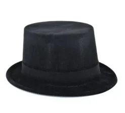 Cappello a cilindro floccato nero opaco