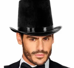 Cappello a cilindro in feltro nero