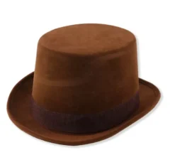 Cappello a cilindro in velluto marrone per adulti