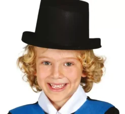 Cappello a cilindro nero floccato per bambini