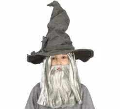 Cappello alto da strega grigia per bambini