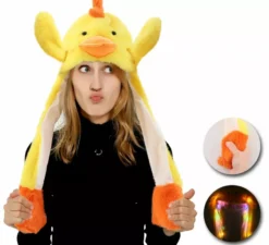 Cappello a papera con orecchie mobili e luce