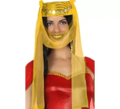 Cappello arabo giallo con velo