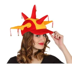 Cappello arlecchino con jingle bells dalla bandiera della spagna