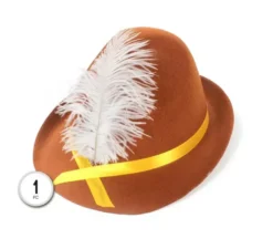 Cappello bavarese con piuma per adulto