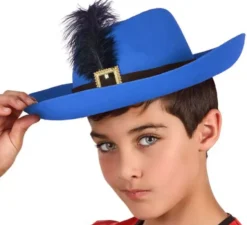 Cappello blu moschettiere per bambini