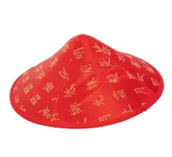 Cappello cinese rosso stampato per adulto 32 cm