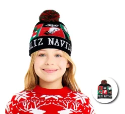Cappello con figure natalizie scure per bambini