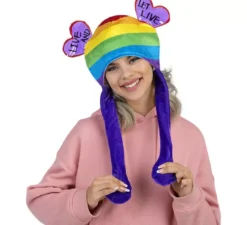 Cappello con orecchie arcobaleno con movimento