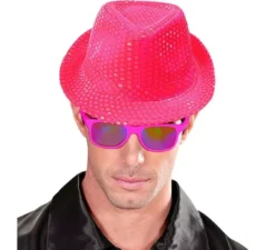 Cappello con paillettes in vari colori neon