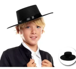Cappello Cordobés in feltro nero per bambini