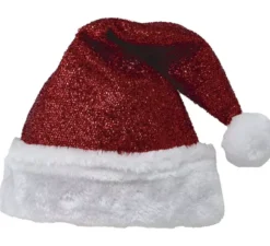 Cappello da Babbo Natale scintillante deluxe per adulti
