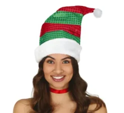 Cappello da Babbo Natale verde e rosso