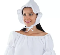 Cappello da contadino medievale bianco da donna