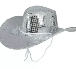 Cappello da cowboy argentato per adulti