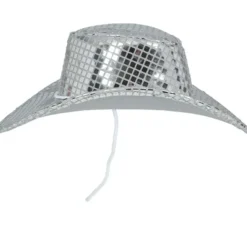 Cappello da cowboy argentato per adulti