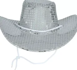 Cappello da cowboy argentato per adulti