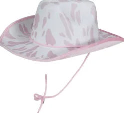Cappello da cowboy bianco e rosa per adulti