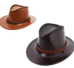 Cappello da Cowboy con Corda in vari colori di pelle per bambini
